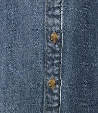 Cloth & Stone Woven Denim Notch Collar Short Sleeve Button Down Shirt