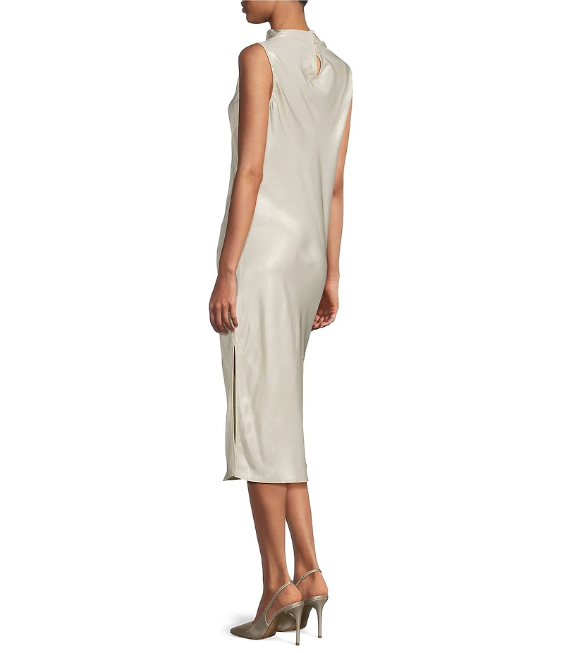 Cloth & Stone Woven Mock Neck Sleeveless Maxi A-Line Dress