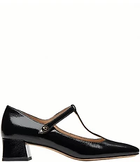COACH Angelina Glazed Leather T-Strap Mary Jane Pumps