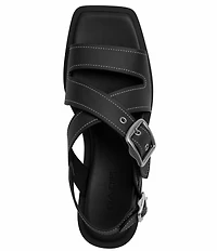 COACH Archival Buckle Leather Flat Sandals