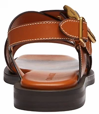 COACH Archival Buckle Leather Flat Sandals