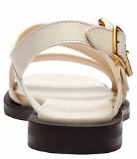 COACH Archival Buckle Leather Flat Sandals