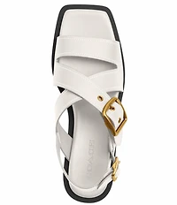 COACH Archival Buckle Leather Flat Sandals