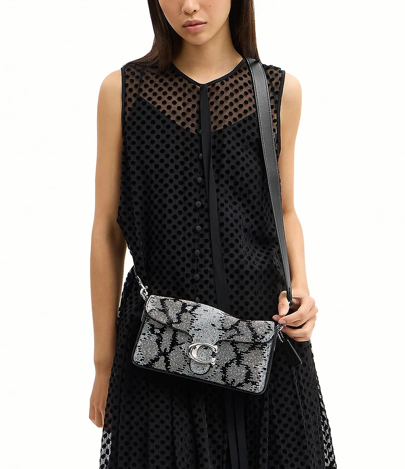 COACH Tabby 26 Beaded Snake Print Shoulder Bag