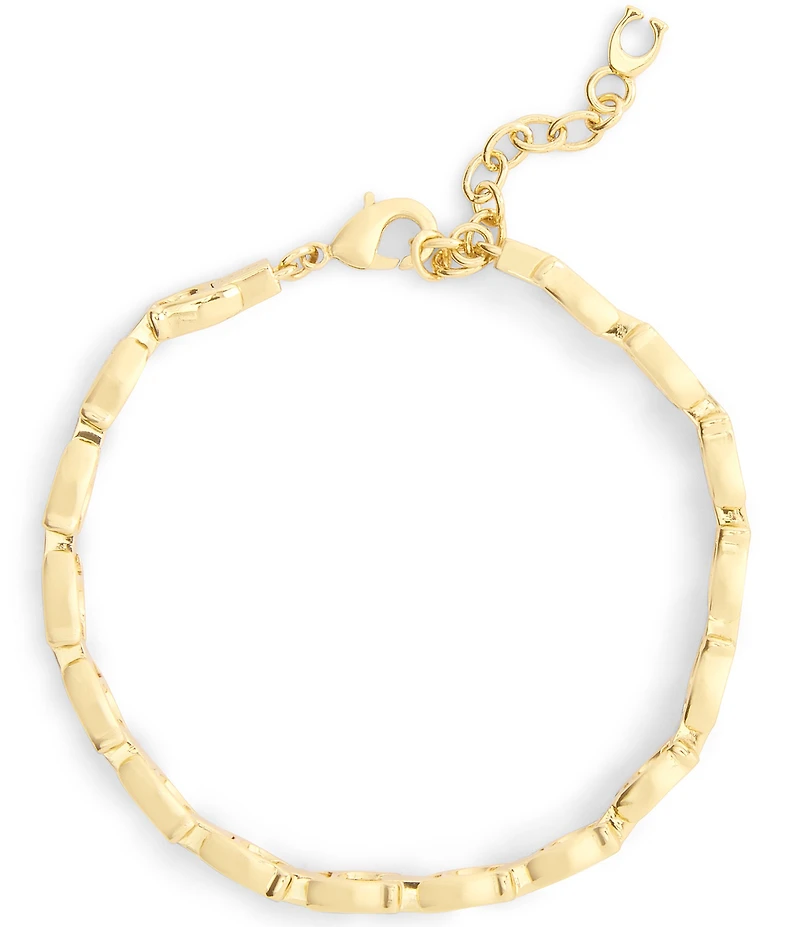 COACH Beveled Signature C Link Line Bracelet