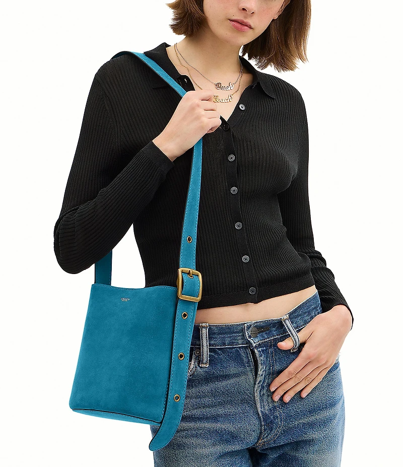 COACH Bleecker 21 Suede Bucket Bag