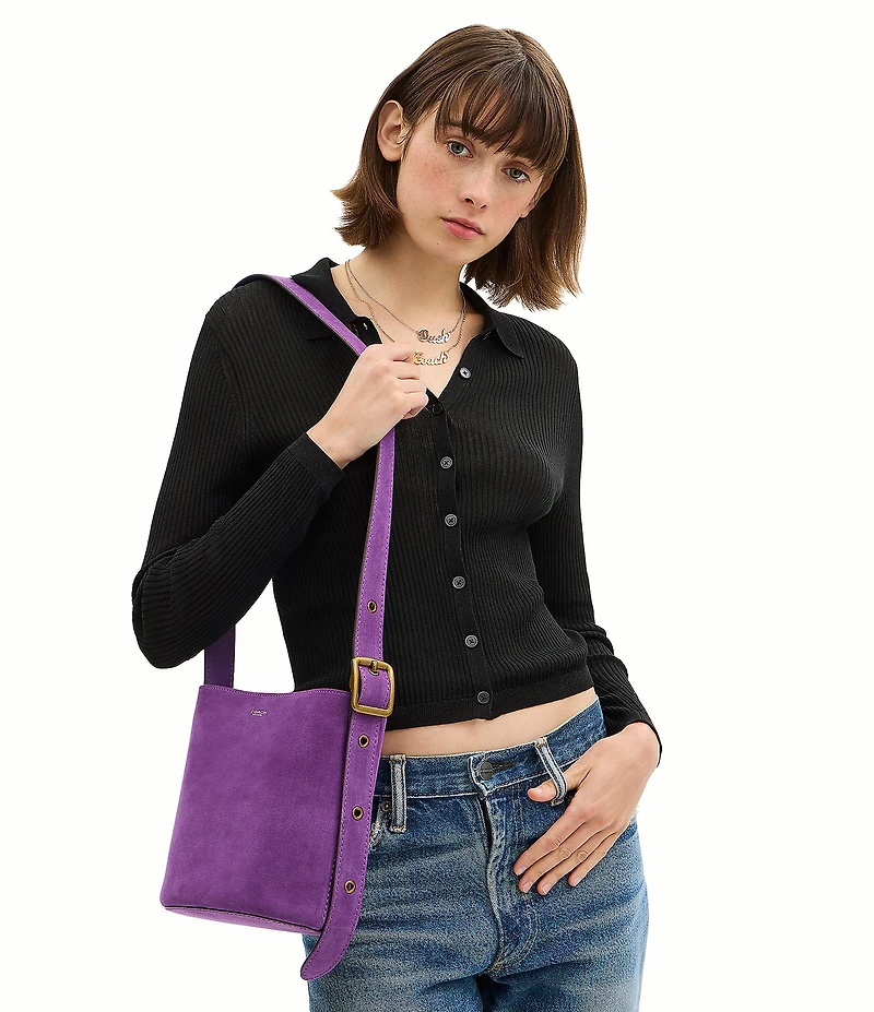 COACH Bleecker 21 Suede Bucket Bag