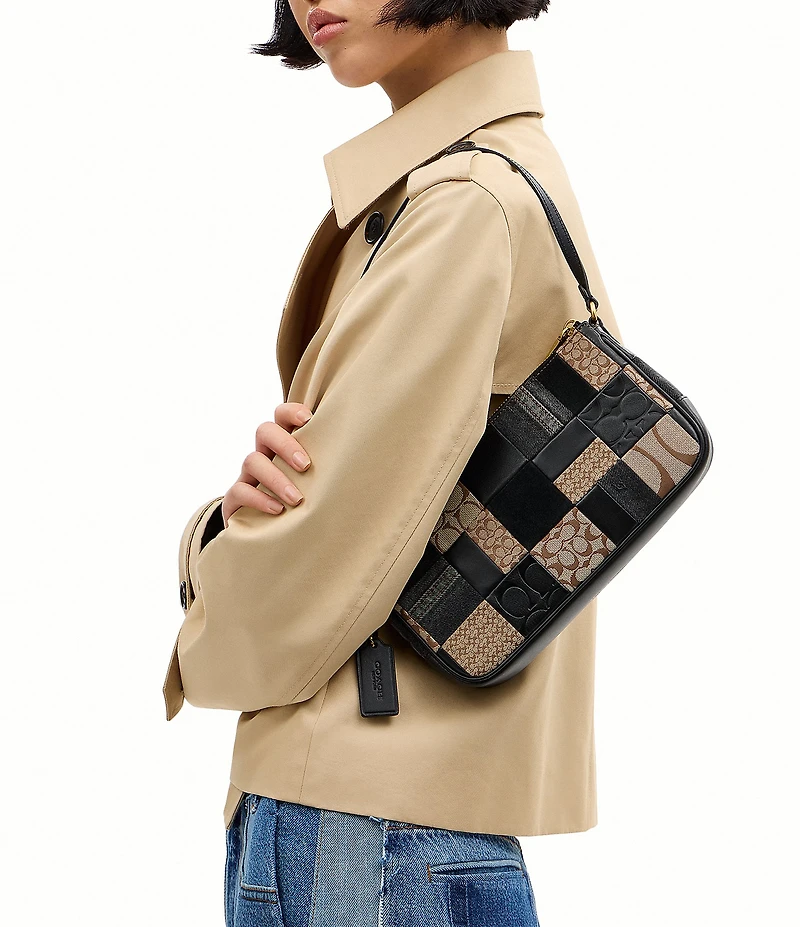 COACH Bleecker Patchwork Plaza Shoulder Bag 25