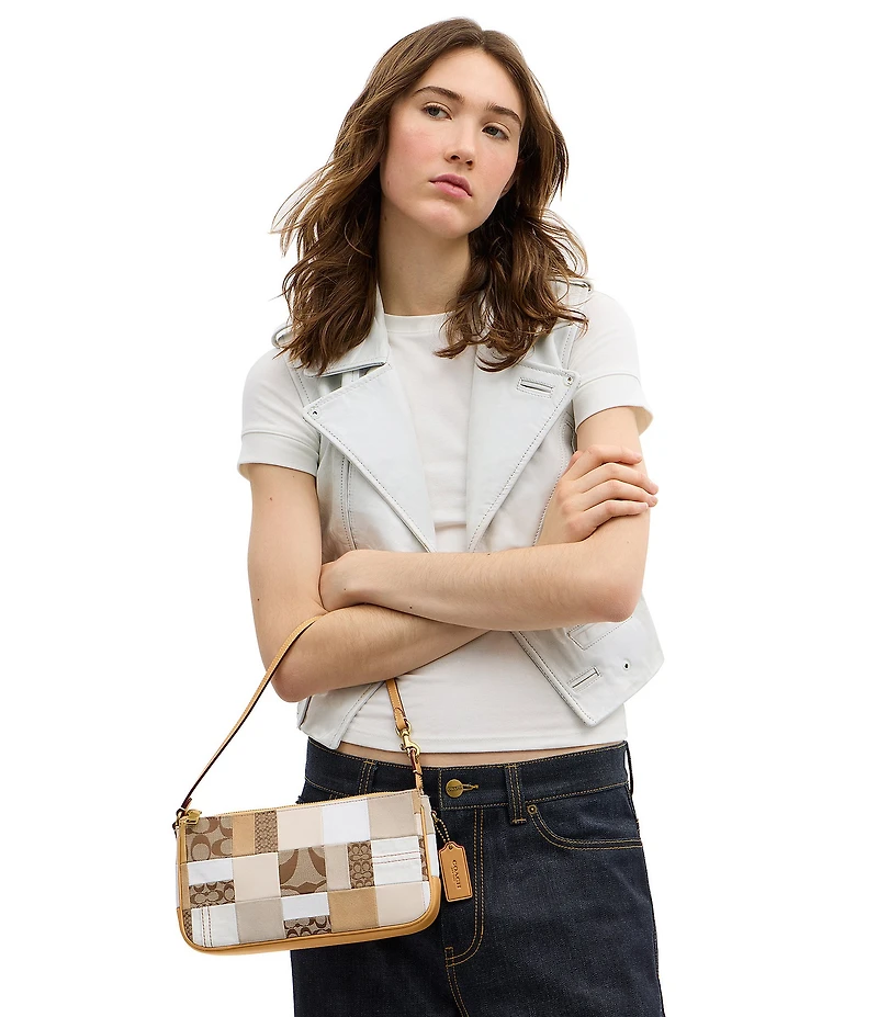 COACH Bleecker Patchwork Plaza Shoulder Bag 25