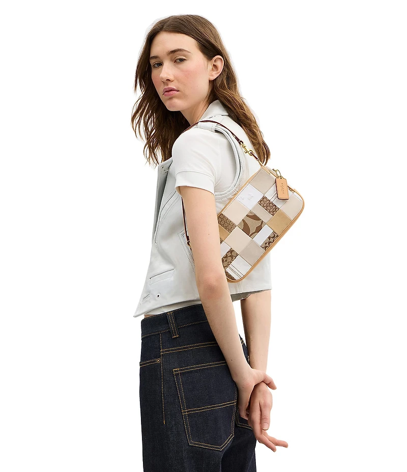 COACH Bleecker Patchwork Plaza Shoulder Bag 25