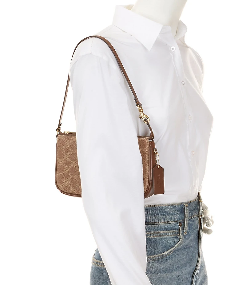 COACH Bleecker Signature Coated Canvas Convertible Shoulder Bag