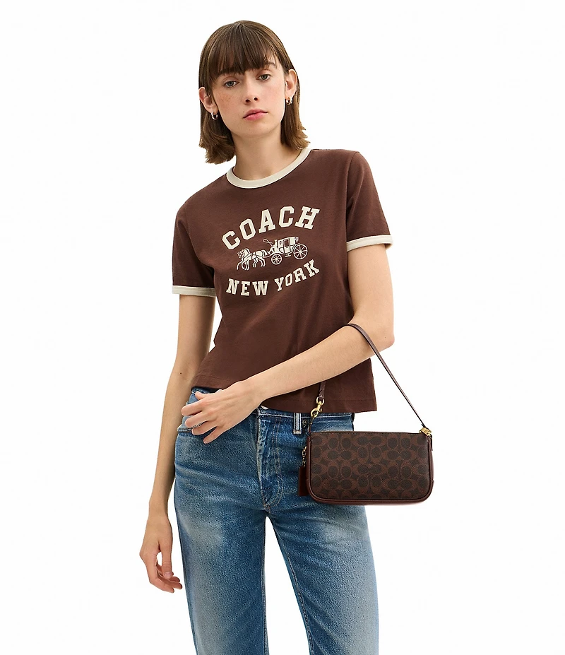 COACH Bleecker Signature Coated Canvas Convertible Shoulder Bag
