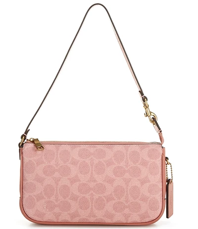 COACH Bleecker Signature Coated Convertible Wristlet Shoulder Handle Bag