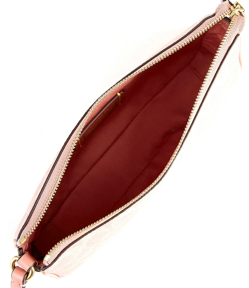 COACH Bleecker Signature Coated Convertible Wristlet Shoulder Handle Bag