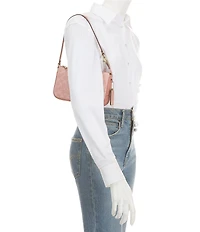 COACH Bleecker Signature Coated Convertible Wristlet Shoulder Handle Bag