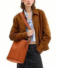 COACH Bleeker Leather Bucket Bag