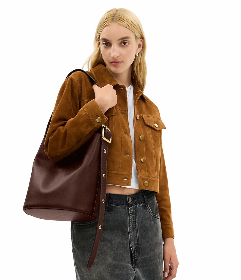 COACH Bleeker Leather Bucket Bag