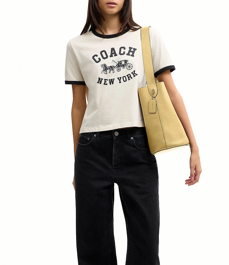 COACH Bleeker Leather Bucket Bag