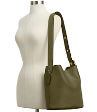COACH Bleeker Leather Bucket Bag