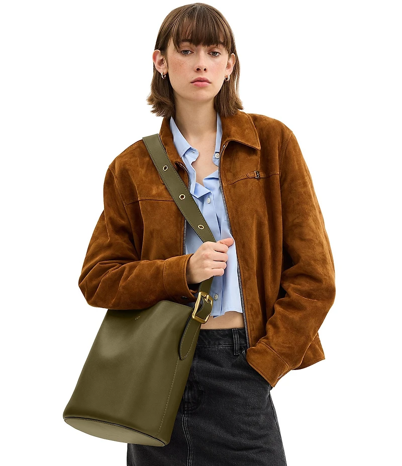 COACH Bleeker Leather Bucket Bag