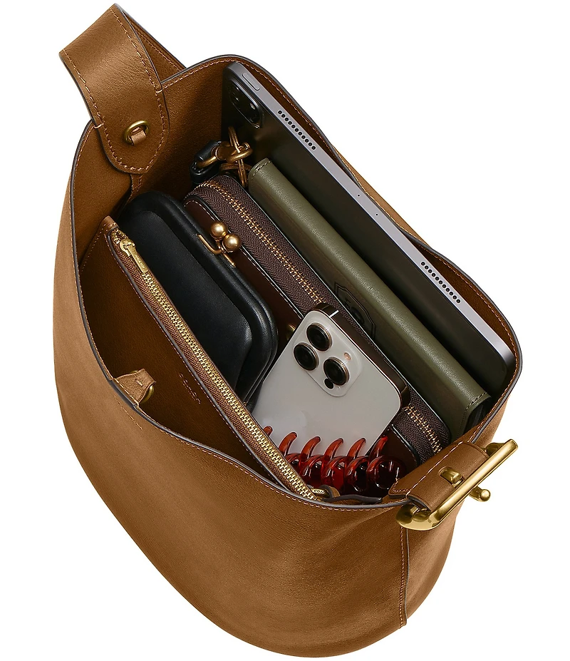 COACH Bleeker Leather Bucket Bag