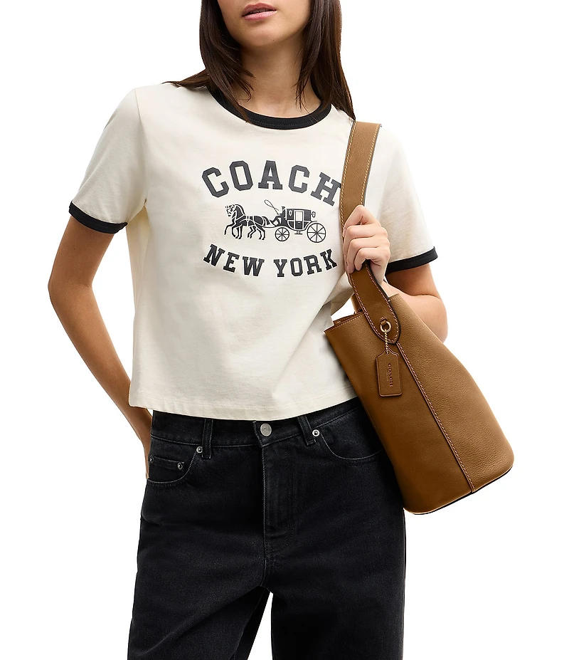 COACH Bleeker Leather Bucket Bag