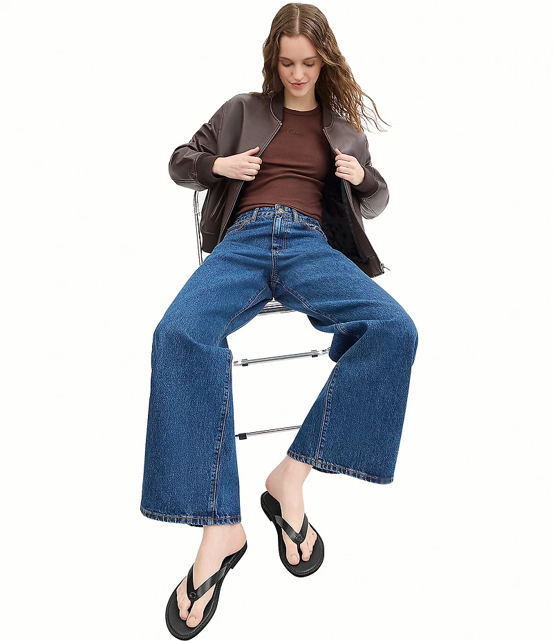 COACH Brianna Leather Flip Flop Sandals