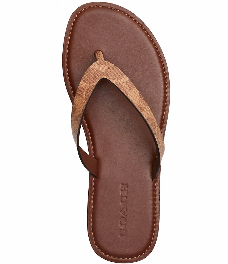 COACH Brianna Signatured Logo Coated Canvas Flip Flops