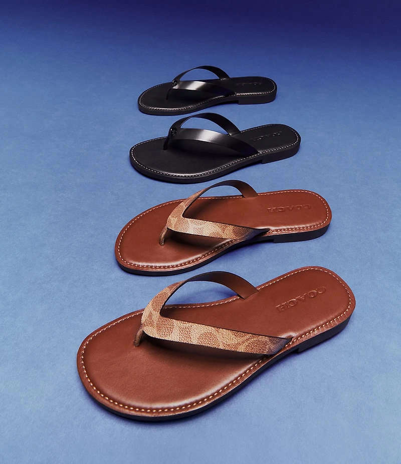 COACH Brianna Signatured Logo Coated Canvas Flip Flops