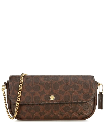 COACH Brook Signature Canvas Flap Chain Shoulder Bag