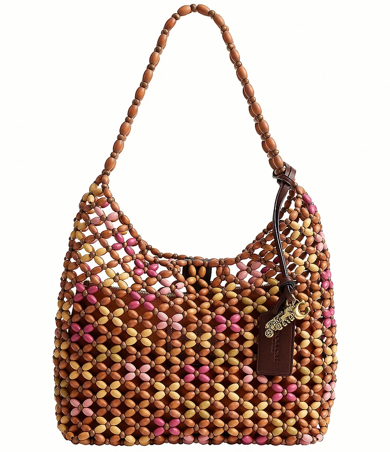 COACH Brooklyn 28 Beaded Wood Shoulder Bag