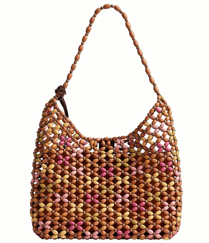 COACH Brooklyn 28 Beaded Wood Shoulder Bag