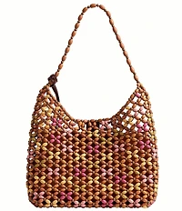 COACH Brooklyn 28 Beaded Wood Shoulder Bag