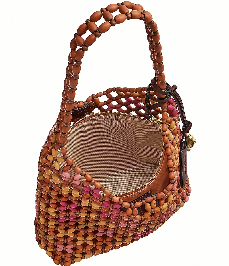 COACH Brooklyn 28 Beaded Wood Shoulder Bag