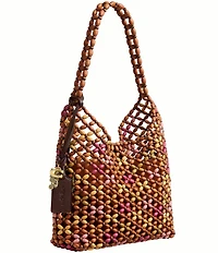 COACH Brooklyn 28 Beaded Wood Shoulder Bag