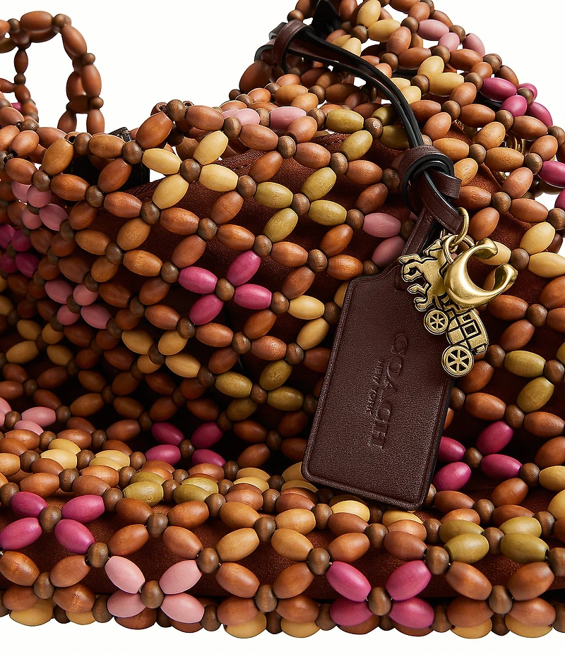 COACH Brooklyn 28 Beaded Wood Shoulder Bag