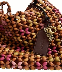 COACH Brooklyn 28 Beaded Wood Shoulder Bag