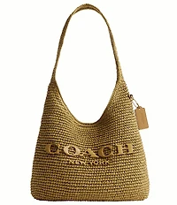 COACH Brooklyn 28 Straw Shoulder Bag