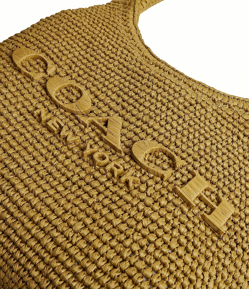 COACH Brooklyn 28 Straw Shoulder Bag
