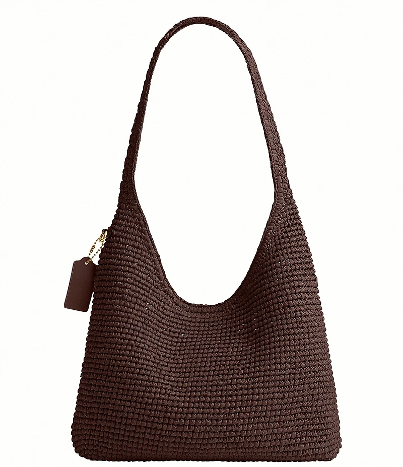 COACH Brooklyn 28 Straw Shoulder Bag