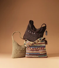 COACH Brooklyn 28 Straw Shoulder Bag