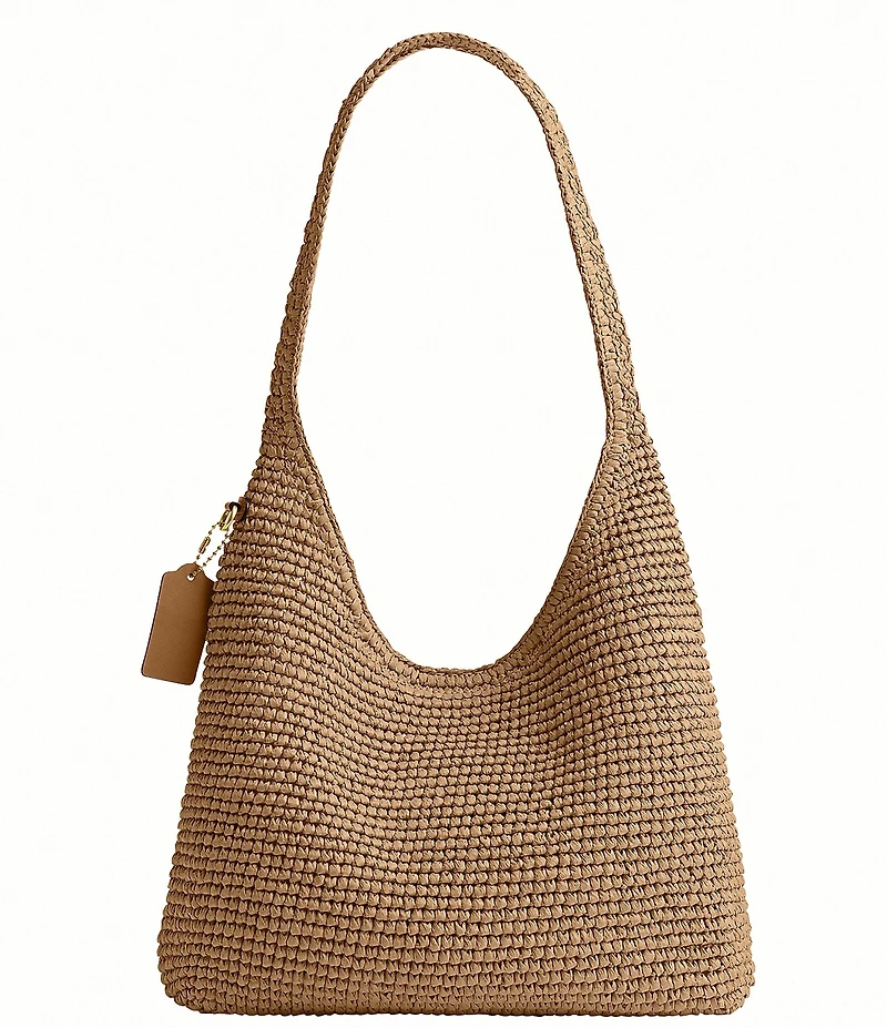COACH Brooklyn 28 Straw Shoulder Bag