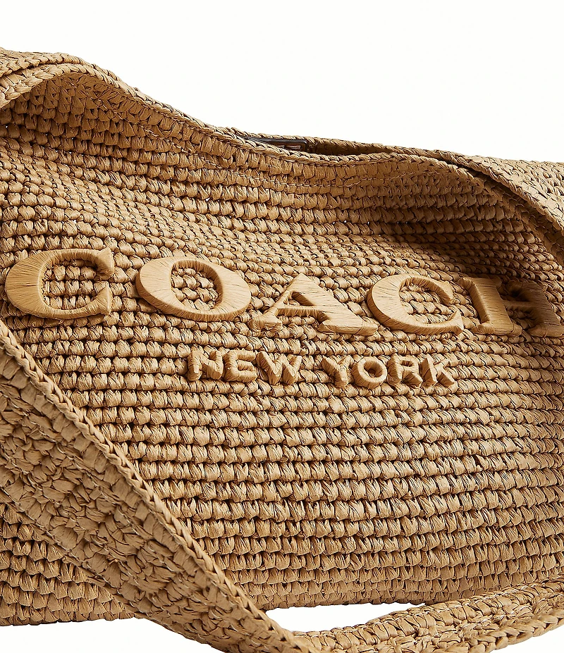 COACH Brooklyn 28 Straw Shoulder Bag