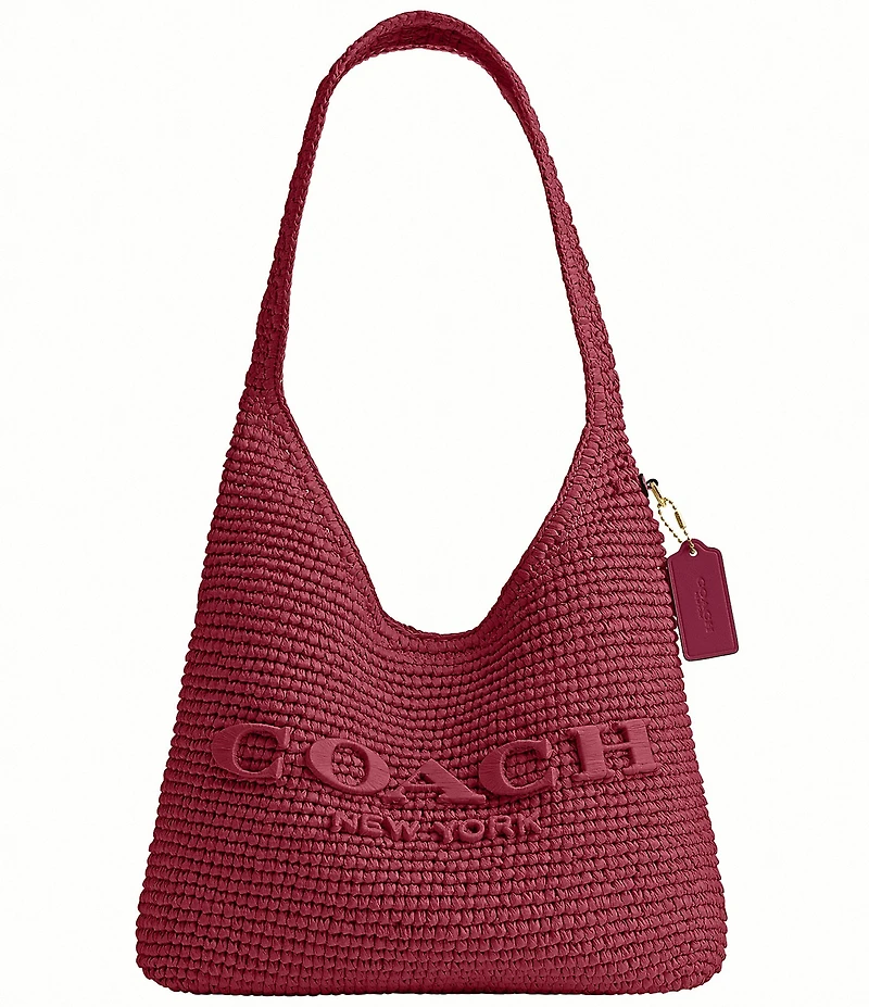 COACH Brooklyn 28 Straw Shoulder Bag