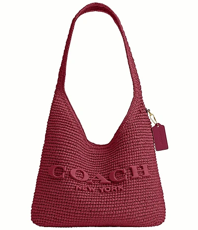 COACH Brooklyn 28 Straw Shoulder Bag