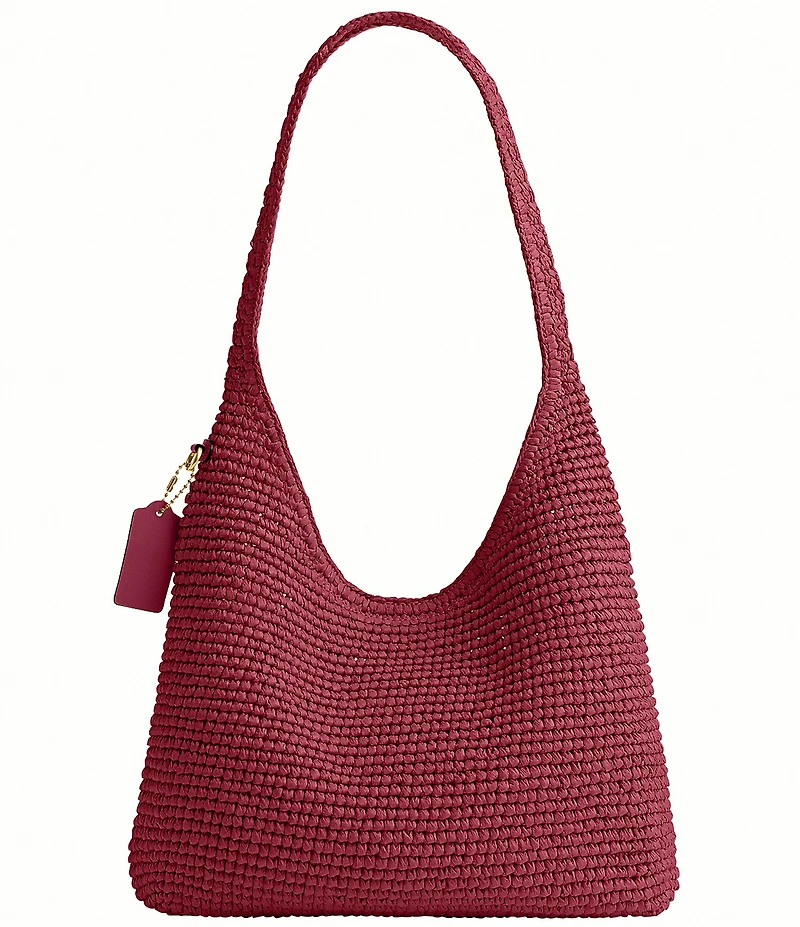 COACH Brooklyn 28 Straw Shoulder Bag