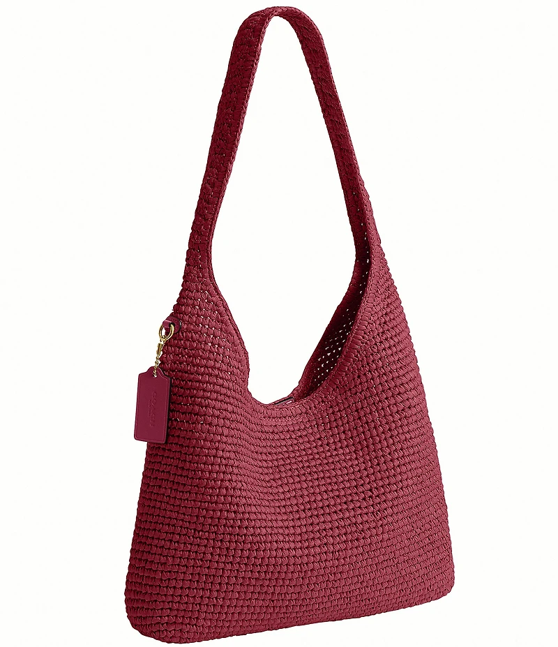 COACH Brooklyn 28 Straw Shoulder Bag