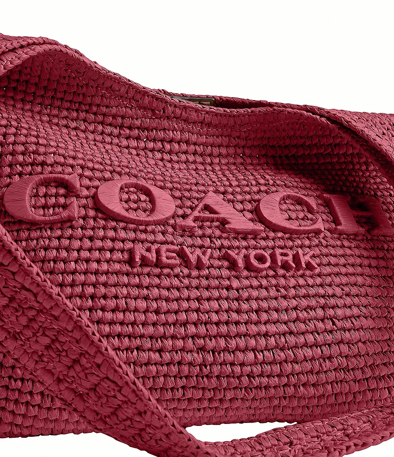 COACH Brooklyn 28 Straw Shoulder Bag