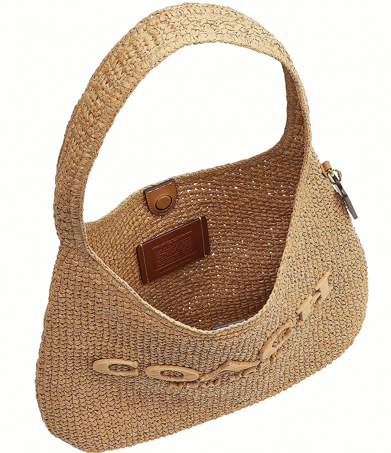 COACH Brooklyn 34 Straw Shoulder Bag