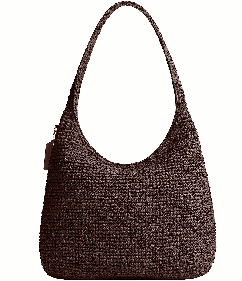 COACH Brooklyn 34 Straw Shoulder Bag